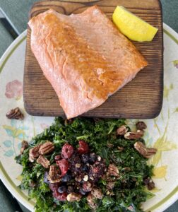 Sitka Salmon Slab with Kale Salad