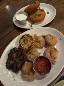 Filet Combo with Fried Shrimp & Gruyere Potato Croquettes